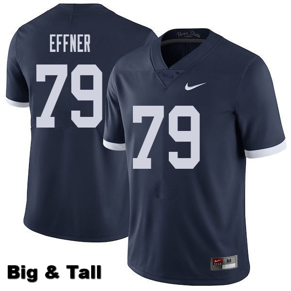 NCAA Nike Men's Penn State Nittany Lions Bryce Effner #79 College Football Authentic Throwback Big & Tall Navy Stitched Jersey GJZ6598KG